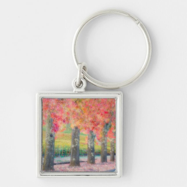 Abstract of Napa Valley trees Keychain (Front)
