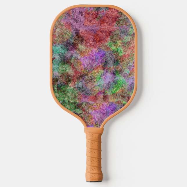 Abstract of Swirls of Pretty Colours Yellow Purple Pickleball Paddle (Front)