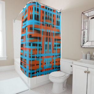 Abstract oil brush strokes in orange and blue