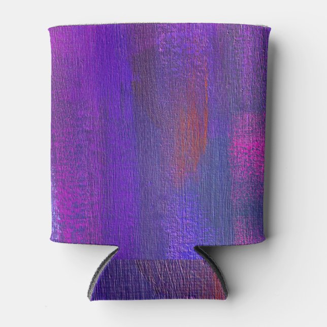 Abstract Oil: Canvas Texture Background. Can Cooler (Front)