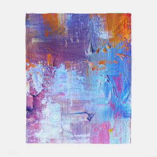 Abstract Oil: Canvas Texture Background Fleece Blanket