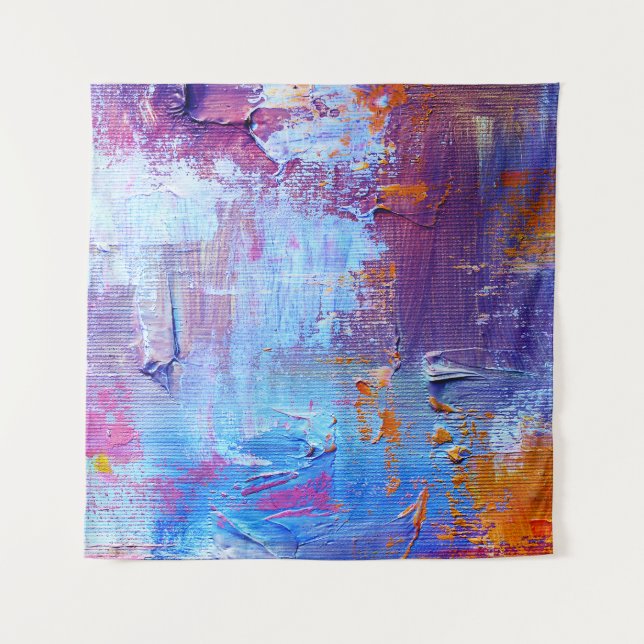 Abstract Oil: Canvas Texture Background Tapestry (Front)