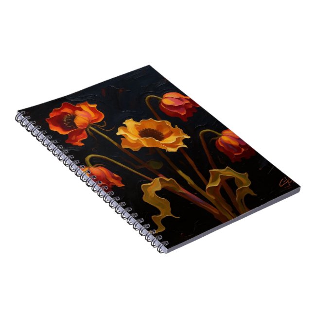Abstract Oil Flowers Photo Notebook (Right Side)