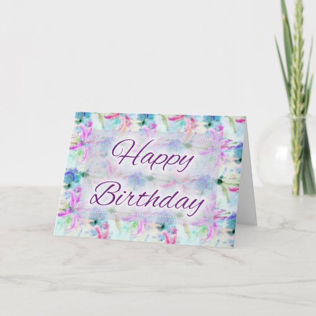 Abstract Oil Painting 1 Happy Birthday Card Design (Front)