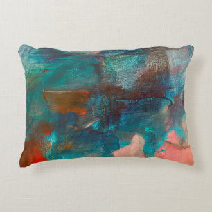 Abstract oil painting background. Oil on canvas te Accent Pillow