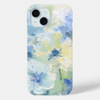 Abstract Oil Painting Blue Floral Impressionist