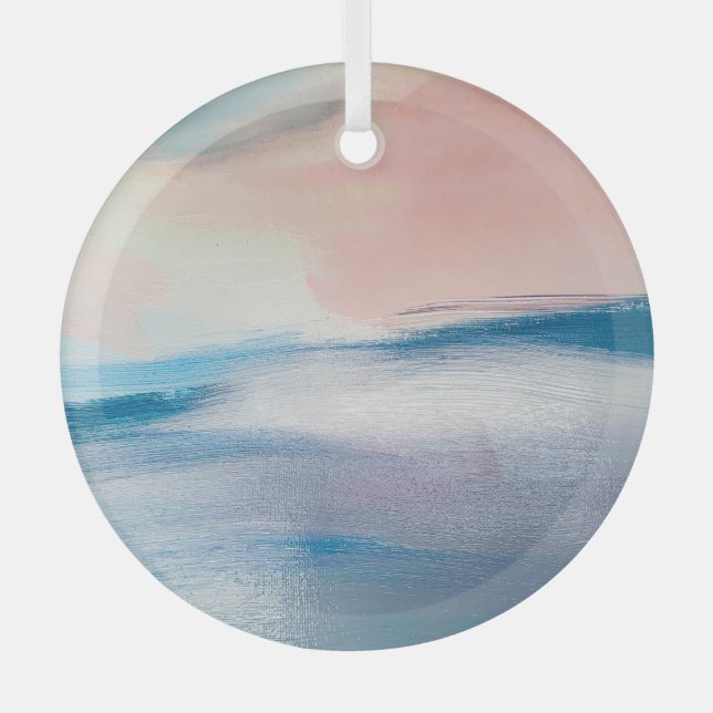 Abstract oil painting, canvas texture. glass ornament (Front)