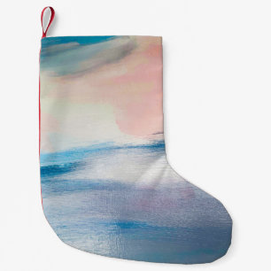 Abstract oil painting, canvas texture. small christmas stocking