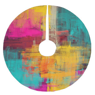 Abstract oil painting, expressive background. brushed polyester tree skirt