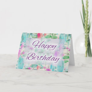 Abstract Oil Painting Happy Birthday Card Design 3