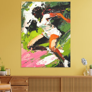 Abstract Oil Painting in Motion Canvas Print