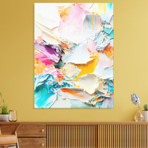 Abstract Oil Painting in Pastel Shades Canvas Print