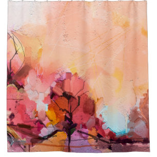 Abstract oil painting landscape. Colourful blue pu
