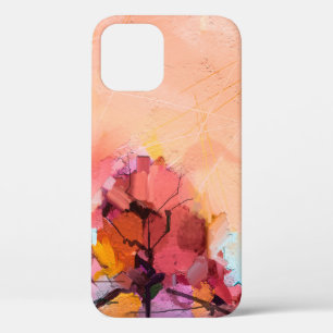 Abstract oil painting landscape. Colourful blue pu iPhone 12 Case