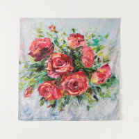  abstract oil painting of beautiful fresh bouquet 