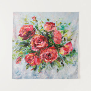 abstract oil painting of beautiful fresh bouquet tapestry