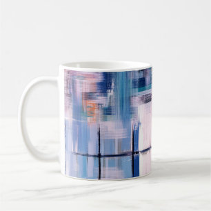Abstract oil painting on canvas, hand drawn artwor coffee mug