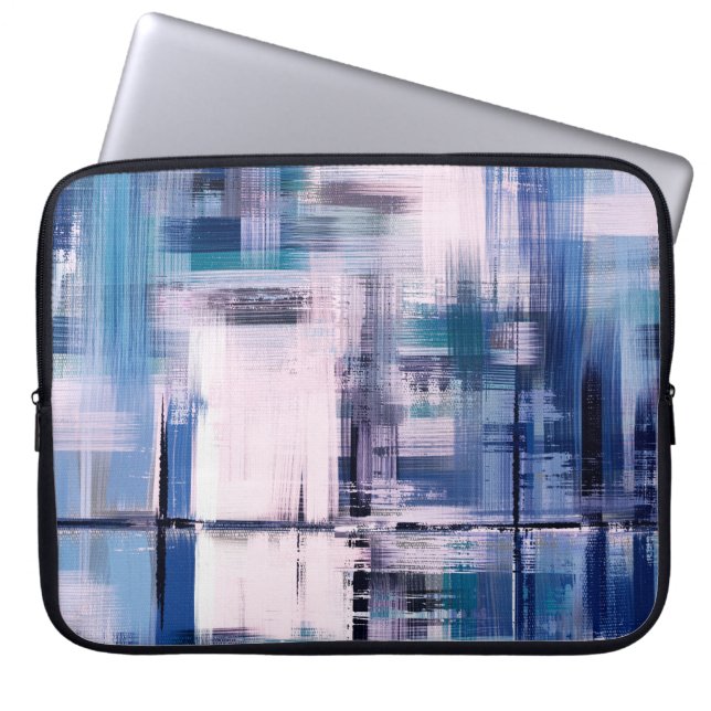 Abstract oil painting on canvas, hand drawn artwor laptop sleeve (Front)