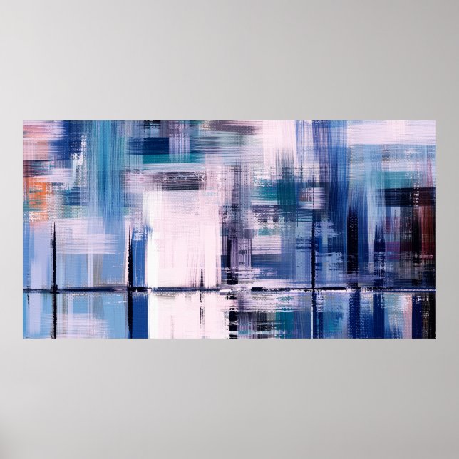 Abstract oil painting on canvas, hand drawn artwor poster (Front)