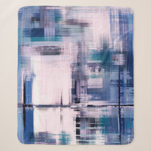 Abstract oil painting on canvas, hand drawn artwor sherpa blanket