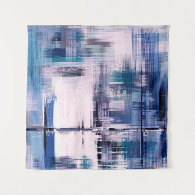 Abstract oil painting on canvas, hand drawn artwor tapestry (Front)