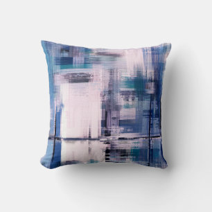 Abstract oil painting on canvas, hand drawn artwor throw pillow