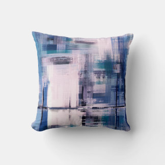 Abstract oil painting on canvas, hand drawn artwor throw pillow