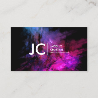 Abstract Oil Painting Professional Monogram Pink Business Card