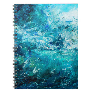 abstract oil painting showing waves in ocean or s notebook