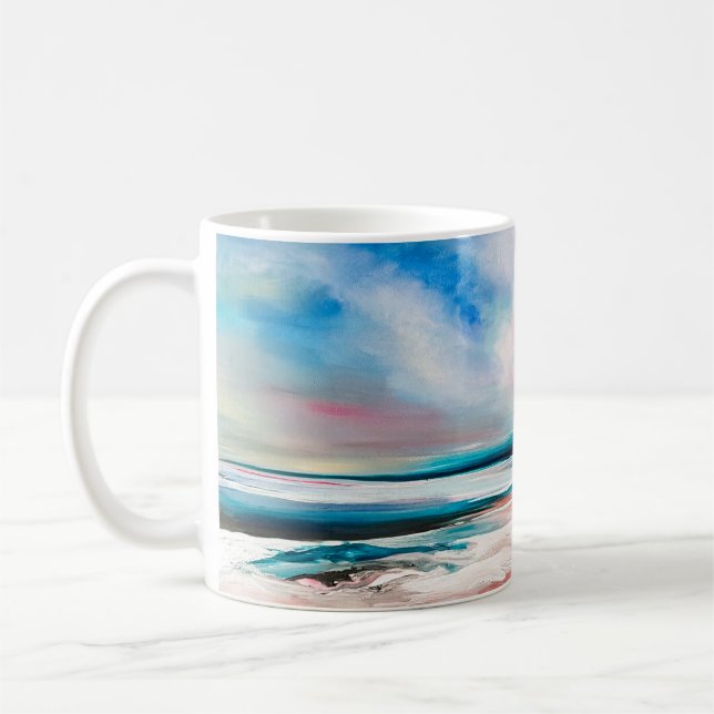 Abstract oil texture background. Paint on canvas.  Coffee Mug (Left)