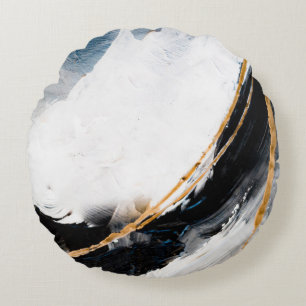 Abstract oil texture background. Paint on canvas. Round Pillow