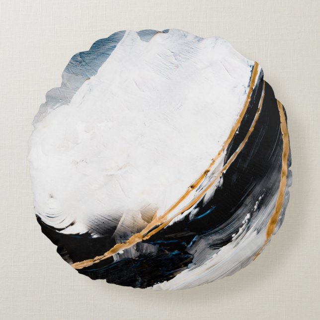 Abstract oil texture background. Paint on canvas.  Round Pillow (Front)