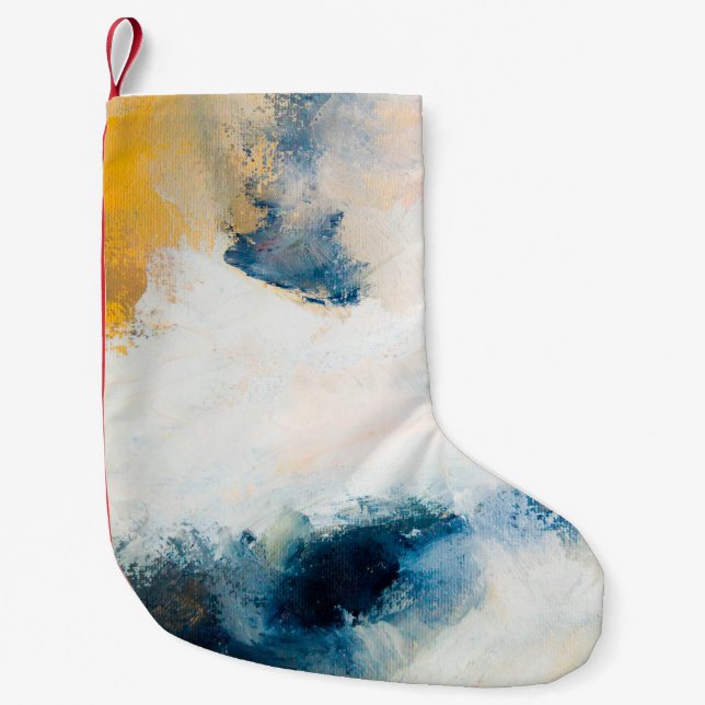 Abstract oil texture background. Paint on canvas.  Small Christmas Stocking (Front)