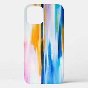 Abstract oil texture, sunset sea painting. iPhone 12 case