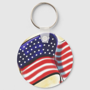 Abstract Old Glory Key Chain