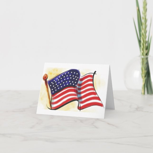 Abstract Old Glory Note Card (Front)