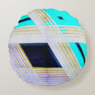 Abstract old grunge background with bright coloure round pillow