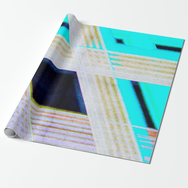 Abstract old grunge background with bright coloure wrapping paper (Unrolled)