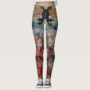 Abstract old retro vintage grunge ornamental decor leggings