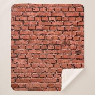 Abstract Old Vintage Cracked Bumpy Rough Brick Wal Sherpa Blanket