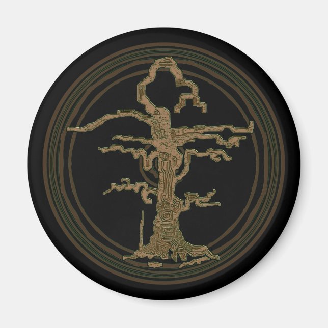 Abstract Old Withered Tree Brown Magnet (Front)