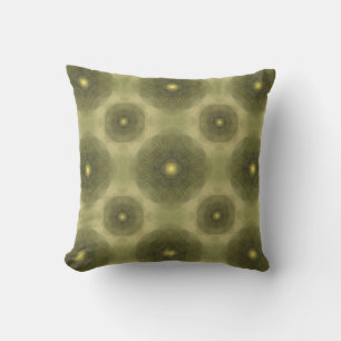 Abstract Olive Green Flower Seamless Pattern Throw Pillow