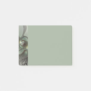 Abstract Olive Sage Green Gray Fractal Art Fantasy Post-it Notes