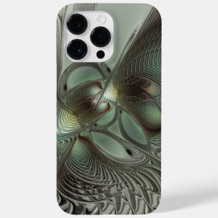Abstract Olive Sage Green Grey Fractal Art Fantasy Case-Mate iPhone 14 Pro Max Case