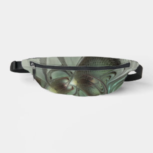 Abstract Olive Sage Green Grey Fractal Art Fantasy Fanny Pack