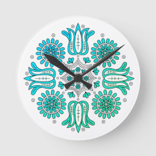 Abstract Ombre Flower  Round Clock