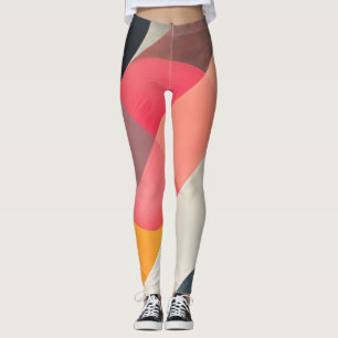 Abstract ombre shapes distressd leggings