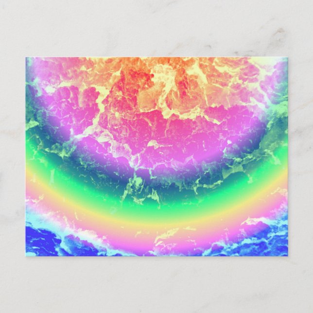 Abstract - On Fire with Psychedelic Rainbow Colour Postcard (Front)