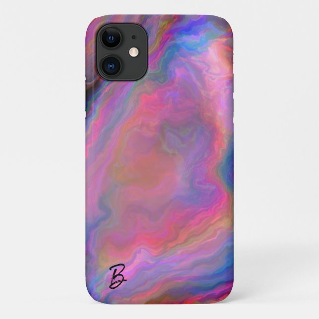 Abstract Opal Agate Personalized Phone Case (Back)