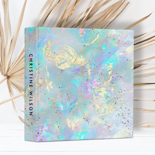 abstract opal faux glitter details binder